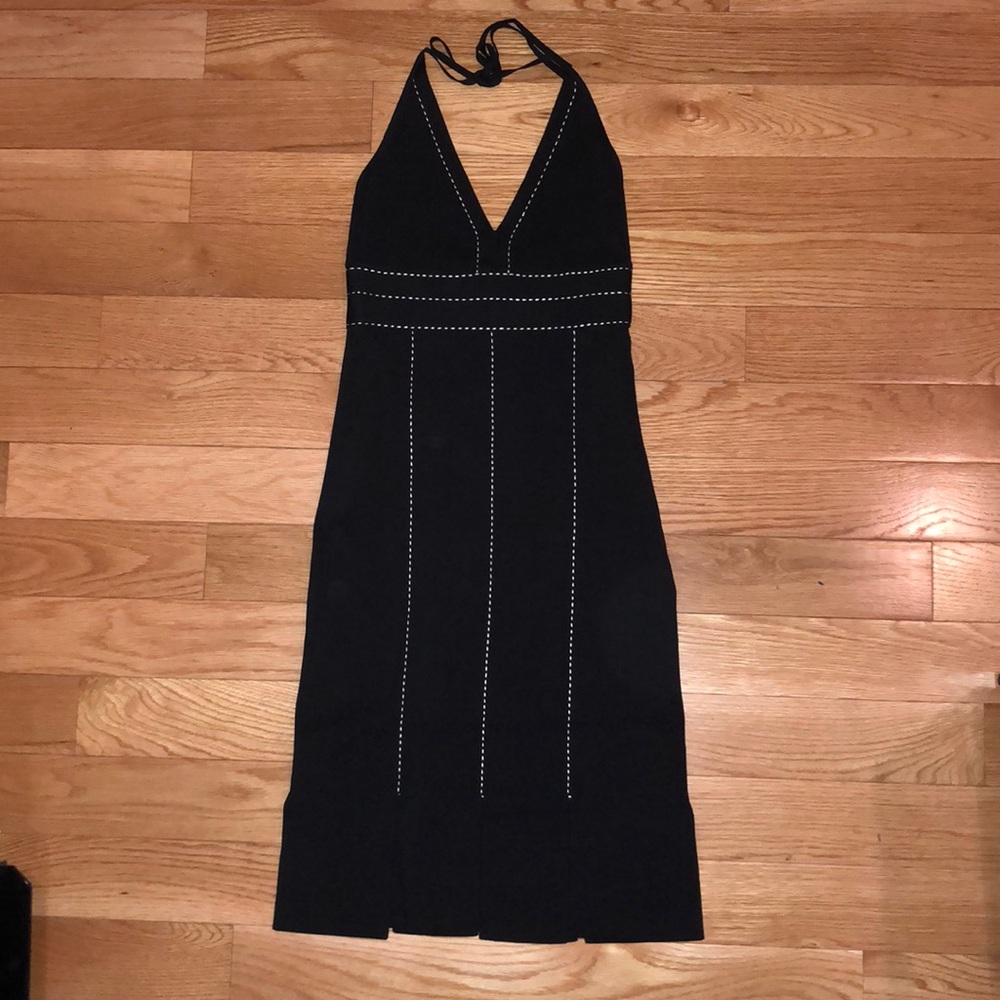 Herve Black Backless Halter Dress Size Small